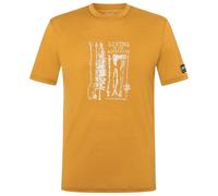 super.natural - Fishing Adventure Tee - Haut en mérinos - S - dried tobacco / white stone