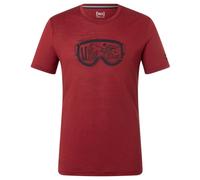 super.natural - Goggle Tee - Haut en mérinos - L - sun dried tomato / black ink / mysterioso