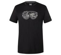super.natural - Goggle Tee - Haut en mérinos - S - jet black / feather grey / mysterioso