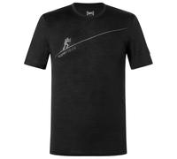super.natural - Haute Route Tee - Haut en mérinos - XL - jet black / eucalyptus