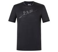 super.natural - Hiking Tee - Haut en mérinos - 46 - S - jet black / vapor grey
