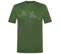 super.natural - Kanulines Tee - Haut en mérinos - S - chive / white stone