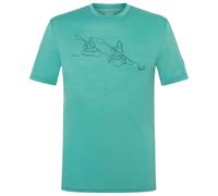 super.natural - Kanulines Tee - Haut en mérinos - XXL - lagoon green / blueberry