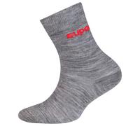 super.natural - Kid's All Day Socks 2-Pack - Chaussettes en laine mérinos - EU 23-26 - cashmere grey melange / high risk red