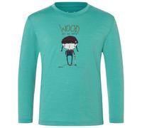 super.natural - Kid's Wood Craftine L/S - Haut en mérinos - 140 - lagoon green / various