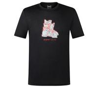 super.natural - Lets Shoe Tee - Haut en mérinos - M - jet black / vapor grey / high risk red