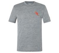 super.natural - Little Flear Tee - Haut en mérinos - L - cashmere grey melange / chilli