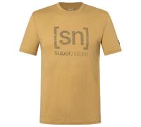 super.natural - Logo Lines Tee - Haut en mérinos - M - sahara / cashmere grey melange