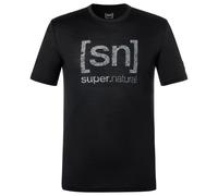 super.natural - Logo Lines Tee - Haut en mérinos - XL - jet black / vapor grey