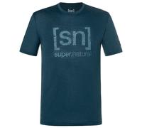 super.natural - Logo Lines Tee - Haut en mérinos - XXL - blueberry / flint stone
