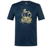 super.natural - Mr Crab Tee - Haut en mérinos - S - blueberry / dried tobacco / cashmere grey melange