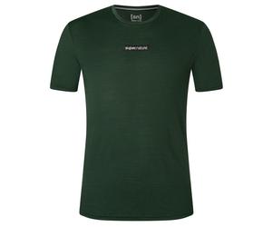 super.natural - New School Tee - Haut en mérinos - L - deep forest / jet black
