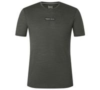 super.natural - New School Tee - Haut en mérinos - S - pirate grey melange / jet black