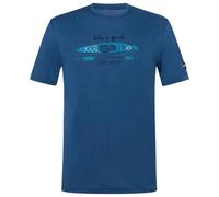 super.natural - River Pleasure Tee - Haut en mérinos - XL - ocean blue / various