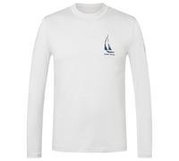 super.natural - Sailing Boat Bio Jersey L/S - Haut en mérinos - XL - white stone melange / ocean blue