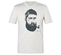 super.natural - Sailor Bio Jersey Tee - Haut en mérinos - M - white stone melange / turbulence blue