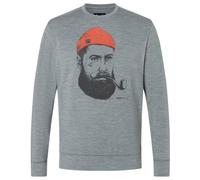 super.natural - Sailor Crew - Haut en mérinos - 46 - S - cashmere grey melange / dark shadow melange / chilli