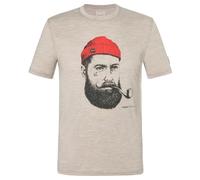 super.natural - Sailor Tee - Haut en mérinos - XL - vintage khaki melange / black ink / high risk red