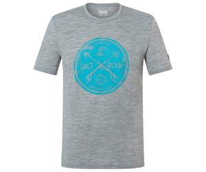 super.natural - Salt & Rock Tee - Haut en mérinos - 46 - S - cashmere grey melange / blue heaven
