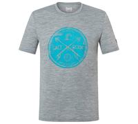 super.natural - Salt & Rock Tee - Haut en mérinos - 54 - XL - cashmere grey melange / blue heaven