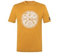 super.natural - Salt & Rock Tee - Haut en mérinos - 54 - XL - dried tobacco / white stone