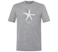 super.natural - Sea Star Tee - Haut en mérinos - XL - cashmere grey melange / various