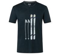 super.natural - Skiing Gear Tee - Haut en mérinos - S - blueberry / vapor grey / gold flake