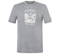 super.natural - Summer Break Tee - Haut en mérinos - XXL - cashmere grey melange / white stone