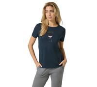 super.natural - Women's Wood Craftine Tee - Haut en mérinos - M - blueberry / various