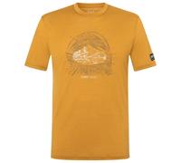 super.natural - Tent View Tee - Haut en mérinos - XXL - dried tobacco / various