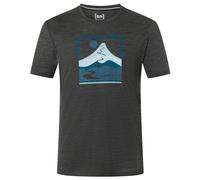 super.natural - Trace Hill Tee - Haut en mérinos - L - pirate grey melange / various