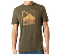 super.natural - Trace Hill Tee - Haut en mérinos - M - olive night melange / various