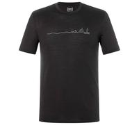 super.natural - Tri Tee - Haut en mérinos - M - jet black / vapor grey