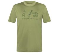 super.natural - Van Life Bio Jersey Tee - Haut en mérinos - L - sage / leaf melange
