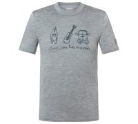 super.natural - Van Life Bio Jersey Tee - Haut en mérinos - M - cashmere grey melange / blueberry