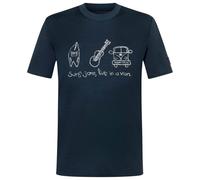 super.natural - Van Life Bio Jersey Tee - Haut en mérinos - XL - blueberry / feather grey