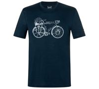 super.natural - Wander Wheel Tee - Haut en mérinos - S - blueberry / vapor grey