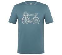 super.natural - Wander Wheel Tee - Haut en mérinos - S - stormy weather / feather grey