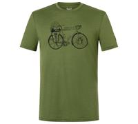 super.natural - Wander Wheel Tee - Haut en mérinos - XXL - chive / jet black