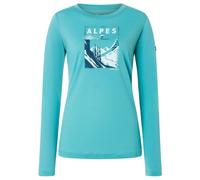 super.natural - Women's Alpes L/S - Haut à manches longues - M - cameo blue / ocean blue / fresh white