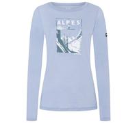 super.natural - Women's Alpes L/S - Haut à manches longues - XL - forget me not blue / stormy weather / fresh white