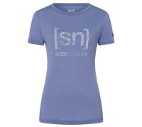 super.natural - Women's Arabesque Tee - Haut en mérinos - XS - blue violet / fresh white