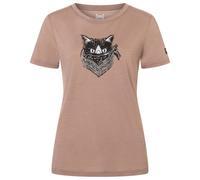 super.natural - Women's Bandito Cat Tee - Haut en mérinos - XL - mountain trail / jet black / white stone