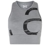 super.natural - Women's Capital Logo LF Top - Brassière - L - cashmere grey melange / jet black