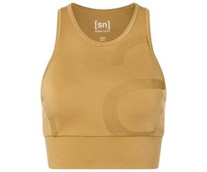 super.natural - Women's Capital Logo LF Top - Brassière - S - sahara / dried tobacco