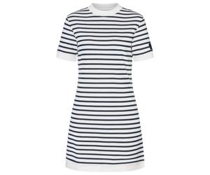 super.natural - Women's Casual Stripe Bio Dress - Robe - XL - fresh white / navy stripe