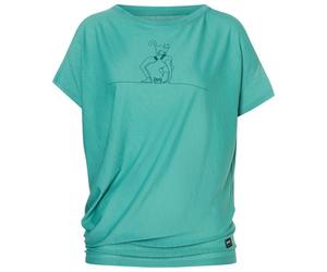 super.natural - Women's Cat Yoga Loose Tee - Haut en mérinos - S - lagoon green / pacific