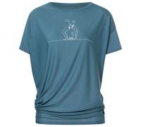 super.natural - Women's Cat Yoga Loose Tee - Haut en mérinos - S - stormy weather / tapioca