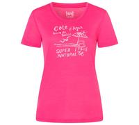 super.natural - Women's Cote D'Azur Tee - Haut en mérinos - L - pinky rose / white stone