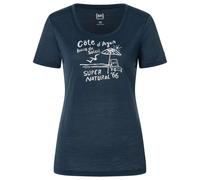 super.natural - Women's Cote D'Azur Tee - Haut en mérinos - XS - blueberry / white stone